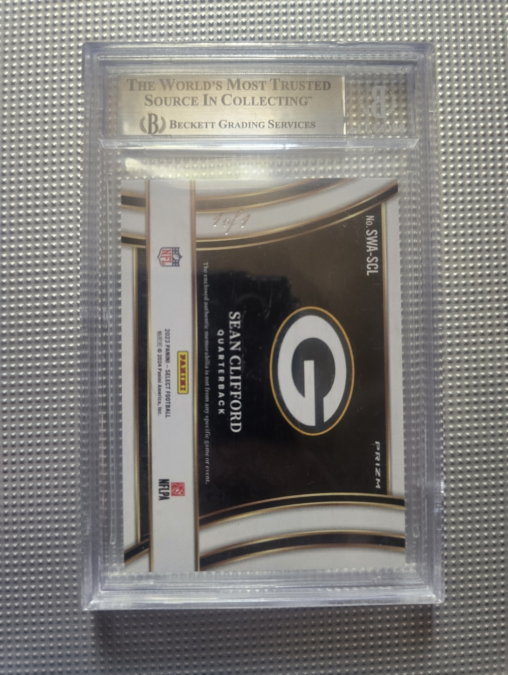 2023 Select Jumbo Rookie Switch Prizm Black 1/1 Sean Clifford Beckett 8.5! - Picture 3 of 4